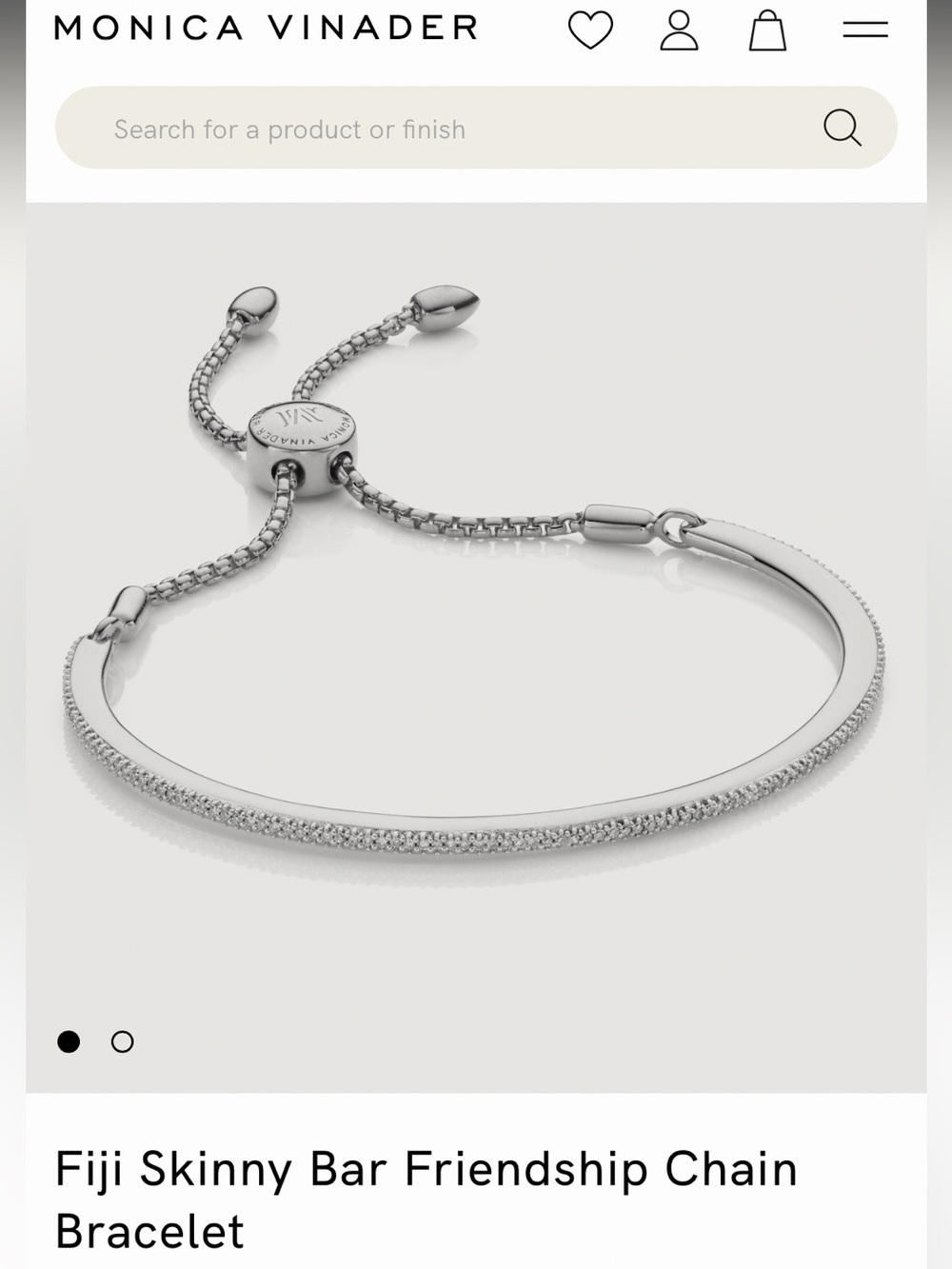 MONICA VINADER Fiji Skinny Bar Friendship Chain Bracelet